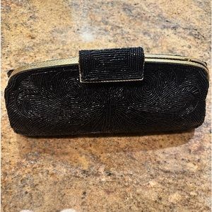 La Regale Vintage Black beaded bag